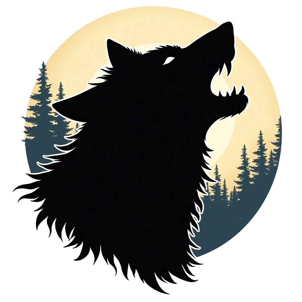 Howling Wolf in the Moonlight